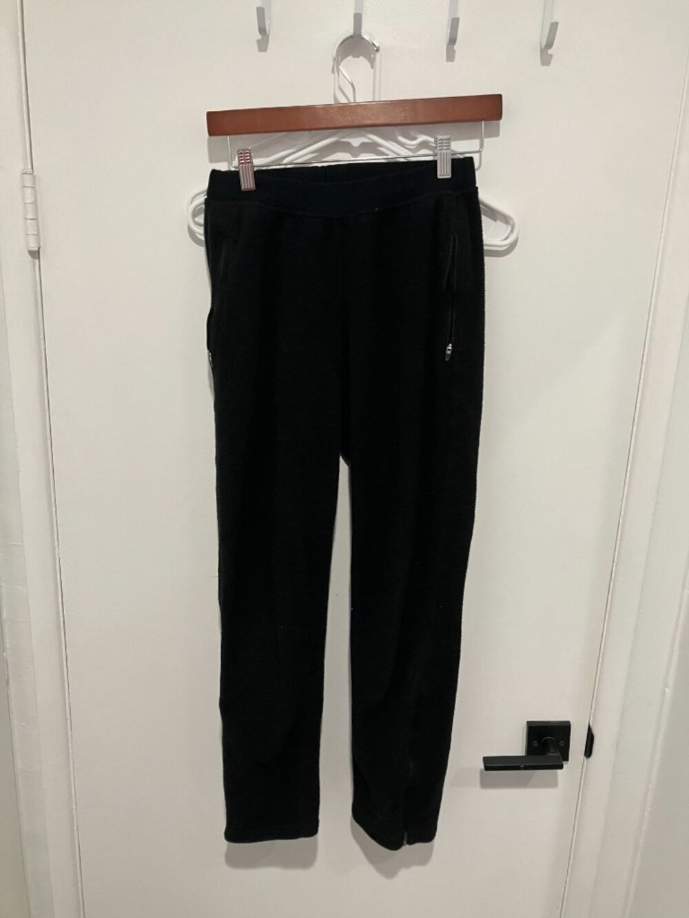 REI Women's Black Fleece Outdoor Winter Hiking Pants Ankle Zippers Size Small